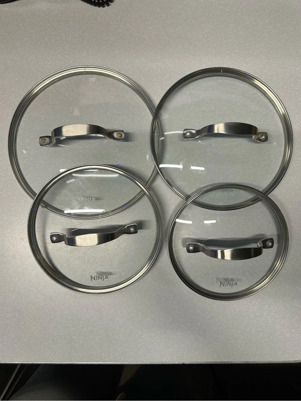 NINJA Stainless Steel/ Glass Replacement Lids 4 Piece Bundle NWOT